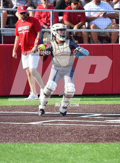 Thumbnail 1 in Columbus vs Hallettsville (UIL 3A Regional Final) Game 2 photogallery.