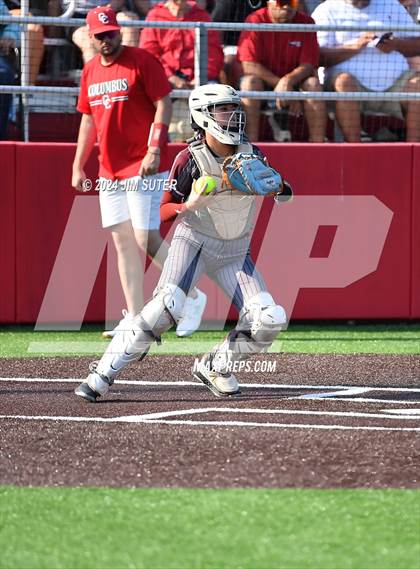 Thumbnail 3 in Columbus vs Hallettsville (UIL 3A Regional Final) Game 2 photogallery.