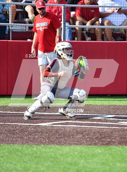 Thumbnail 1 in Columbus vs Hallettsville (UIL 3A Regional Final) Game 2 photogallery.
