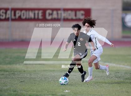 Thumbnail 1 in Salpointe Catholic vs Tanque Verde (Brandon Bean Soccer Tournament) photogallery.
