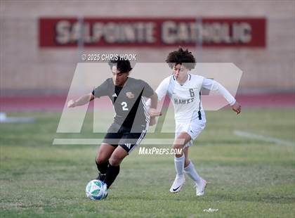 Thumbnail 2 in Salpointe Catholic vs Tanque Verde (Brandon Bean Soccer Tournament) photogallery.