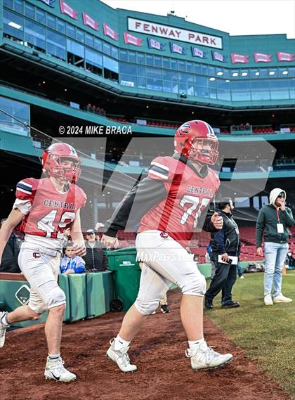 Thumbnail 2 in Central Catholic vs Lawrence (High School Football at Fenway Park) photogallery.