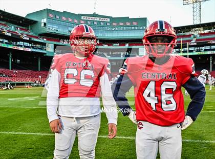 Thumbnail 2 in Central Catholic vs Lawrence (High School Football at Fenway Park) photogallery.