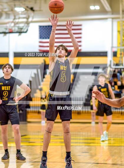 Thumbnail 2 in Kansas City Christian School vs Shawnee Mission West (West Boy's Varsity Tournament) photogallery.