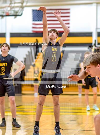 Thumbnail 3 in Kansas City Christian School vs Shawnee Mission West (West Boy's Varsity Tournament) photogallery.