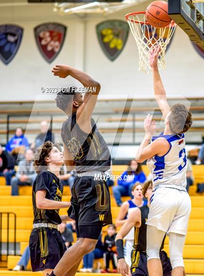 Thumbnail 1 in Kansas City Christian School vs Shawnee Mission West (West Boy's Varsity Tournament) photogallery.