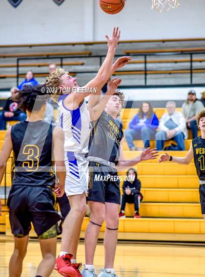 Thumbnail 3 in Kansas City Christian School vs Shawnee Mission West (West Boy's Varsity Tournament) photogallery.