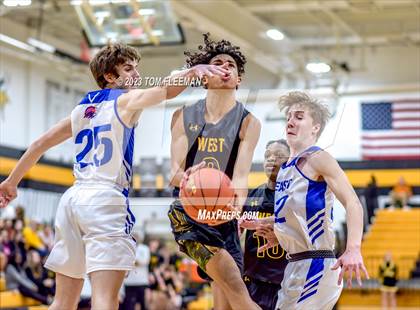 Thumbnail 3 in Kansas City Christian School vs Shawnee Mission West (West Boy's Varsity Tournament) photogallery.