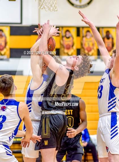 Thumbnail 2 in Kansas City Christian School vs Shawnee Mission West (West Boy's Varsity Tournament) photogallery.