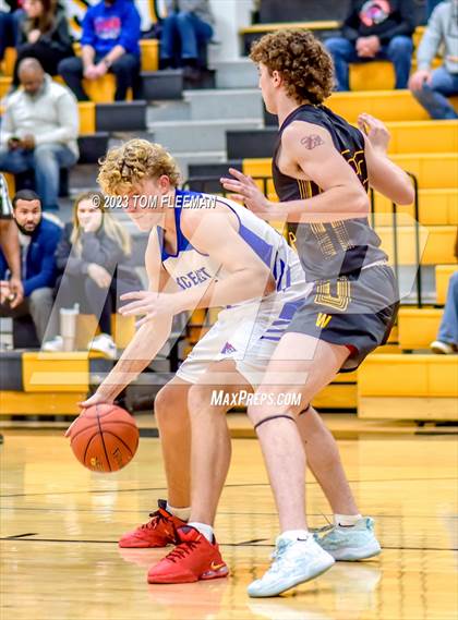 Thumbnail 3 in Kansas City Christian School vs Shawnee Mission West (West Boy's Varsity Tournament) photogallery.