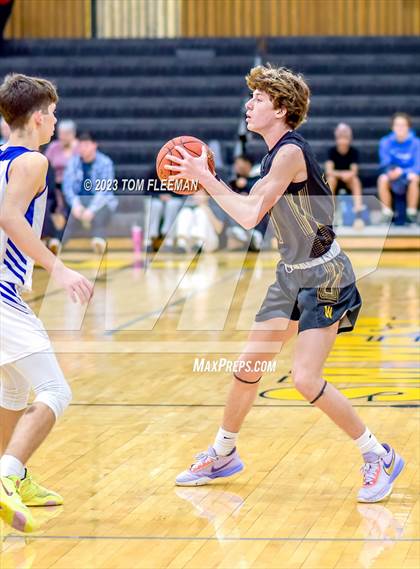 Thumbnail 3 in Kansas City Christian School vs Shawnee Mission West (West Boy's Varsity Tournament) photogallery.