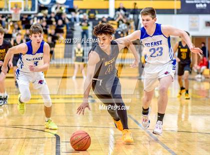 Thumbnail 3 in Kansas City Christian School vs Shawnee Mission West (West Boy's Varsity Tournament) photogallery.