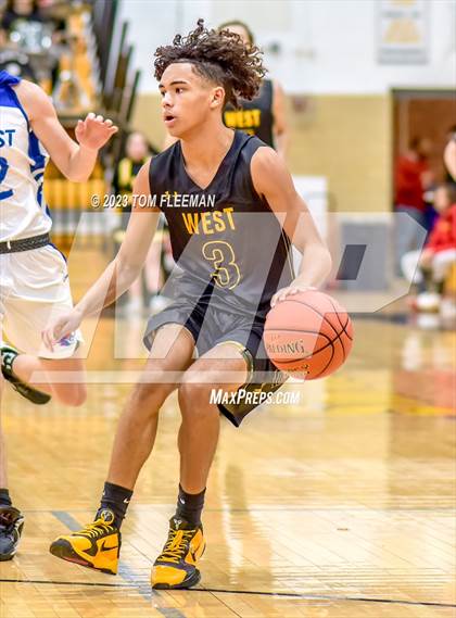 Thumbnail 2 in Kansas City Christian School vs Shawnee Mission West (West Boy's Varsity Tournament) photogallery.