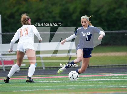 Thumbnail 3 in Smithtown West vs Half Hallow Hills West (NYSPHSAA Section XI Class A Final) photogallery.