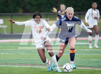 Thumbnail 3 in Smithtown West vs Half Hallow Hills West (NYSPHSAA Section XI Class A Final) photogallery.