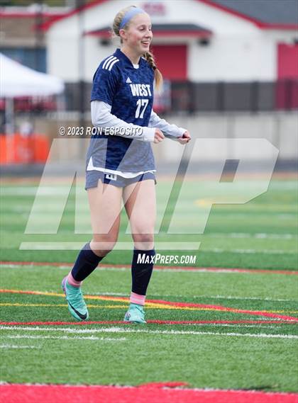 Thumbnail 2 in Smithtown West vs Half Hallow Hills West (NYSPHSAA Section XI Class A Final) photogallery.