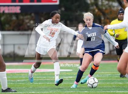 Thumbnail 3 in Smithtown West vs Half Hallow Hills West (NYSPHSAA Section XI Class A Final) photogallery.