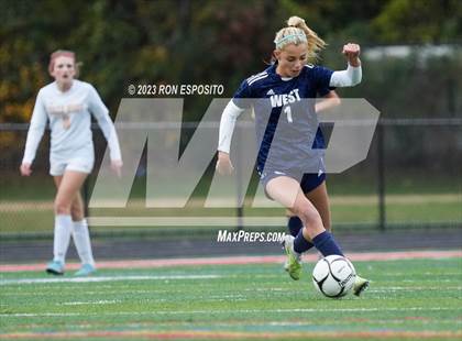 Thumbnail 3 in Smithtown West vs Half Hallow Hills West (NYSPHSAA Section XI Class A Final) photogallery.
