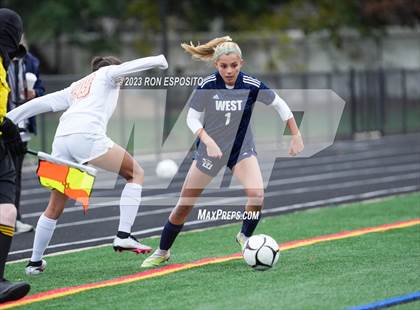 Thumbnail 3 in Smithtown West vs Half Hallow Hills West (NYSPHSAA Section XI Class A Final) photogallery.