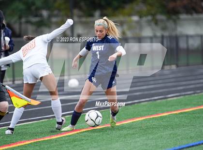 Thumbnail 2 in Smithtown West vs Half Hallow Hills West (NYSPHSAA Section XI Class A Final) photogallery.
