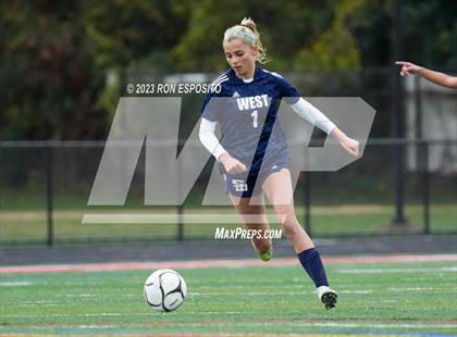Thumbnail 3 in Smithtown West vs Half Hallow Hills West (NYSPHSAA Section XI Class A Final) photogallery.