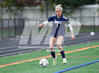 Thumbnail 3 in Smithtown West vs Half Hallow Hills West (NYSPHSAA Section XI Class A Final) photogallery.