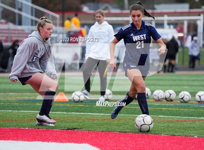Thumbnail 3 in Smithtown West vs Half Hallow Hills West (NYSPHSAA Section XI Class A Final) photogallery.