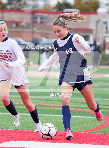 Thumbnail 3 in Smithtown West vs Half Hallow Hills West (NYSPHSAA Section XI Class A Final) photogallery.