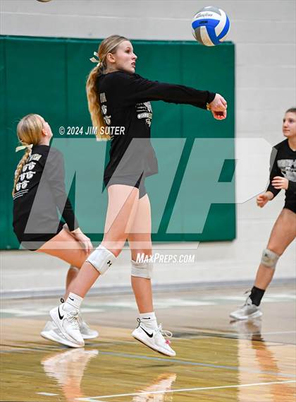 Thumbnail 3 in D'Hanis vs Round Top-Carmine (UIL Volleyball 1A Region III Semifinal) photogallery.