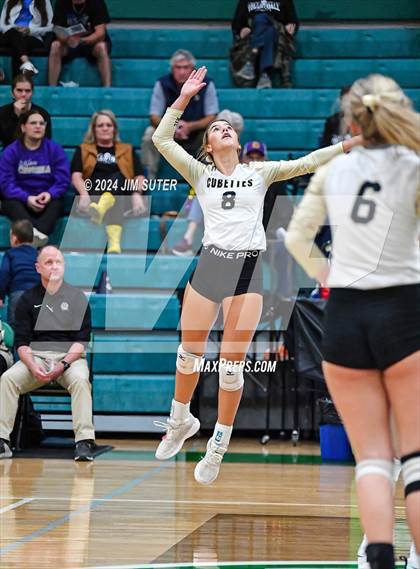 Thumbnail 1 in D'Hanis vs Round Top-Carmine (UIL Volleyball 1A Region III Semifinal) photogallery.