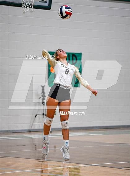 Thumbnail 3 in D'Hanis vs Round Top-Carmine (UIL Volleyball 1A Region III Semifinal) photogallery.