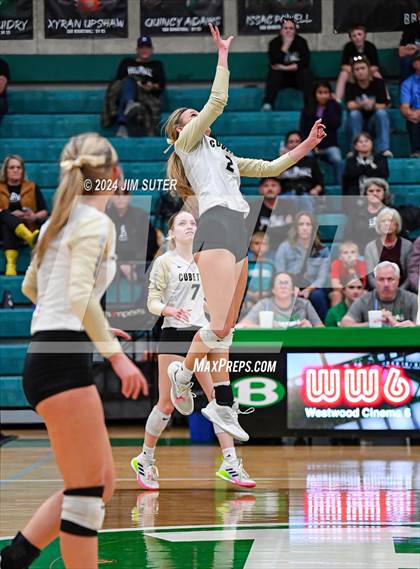 Thumbnail 2 in D'Hanis vs Round Top-Carmine (UIL Volleyball 1A Region III Semifinal) photogallery.