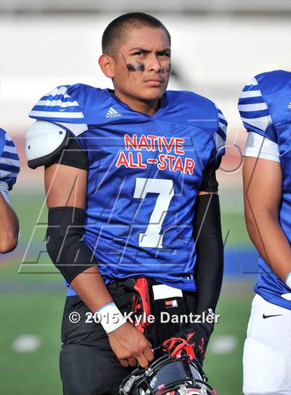 Thumbnail 3 in 2015 Native All Star Football Classic (Red Hawks vs. Blue Eagles) photogallery.