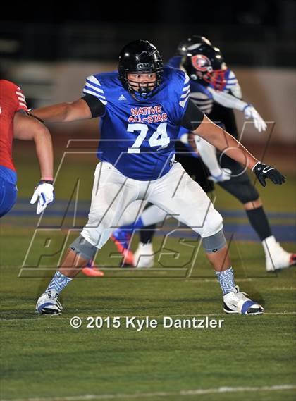 Thumbnail 1 in 2015 Native All Star Football Classic (Red Hawks vs. Blue Eagles) photogallery.