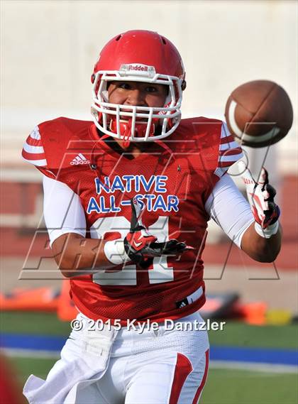Thumbnail 3 in 2015 Native All Star Football Classic (Red Hawks vs. Blue Eagles) photogallery.