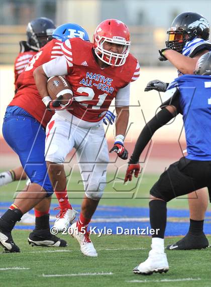 Thumbnail 1 in 2015 Native All Star Football Classic (Red Hawks vs. Blue Eagles) photogallery.