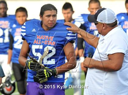 Thumbnail 3 in 2015 Native All Star Football Classic (Red Hawks vs. Blue Eagles) photogallery.