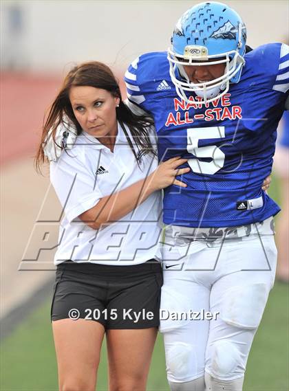 Thumbnail 1 in 2015 Native All Star Football Classic (Red Hawks vs. Blue Eagles) photogallery.