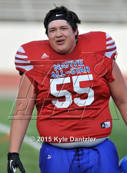 Thumbnail 3 in 2015 Native All Star Football Classic (Red Hawks vs. Blue Eagles) photogallery.