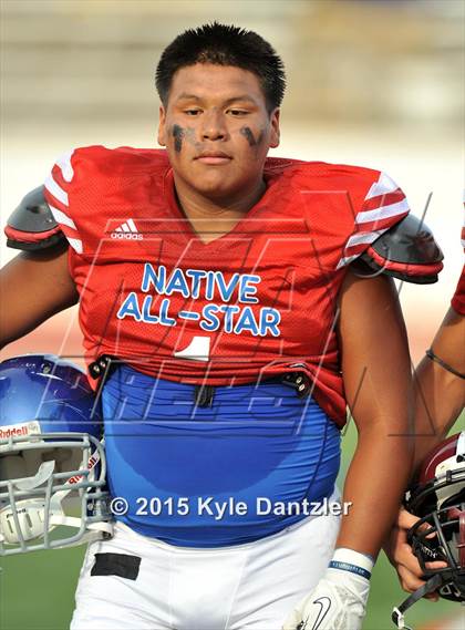 Thumbnail 3 in 2015 Native All Star Football Classic (Red Hawks vs. Blue Eagles) photogallery.