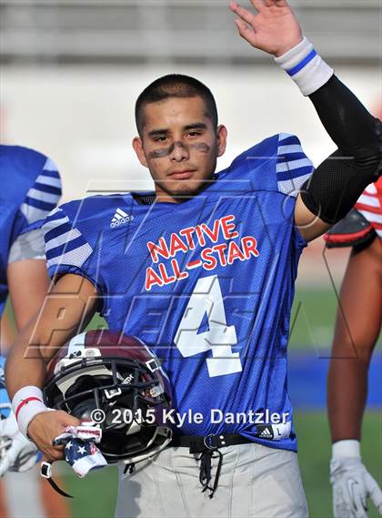Thumbnail 1 in 2015 Native All Star Football Classic (Red Hawks vs. Blue Eagles) photogallery.