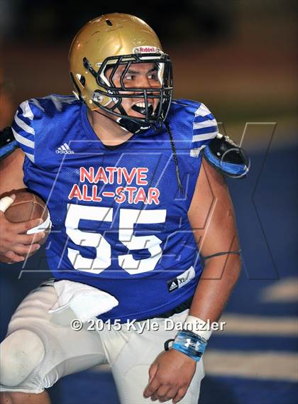 Thumbnail 2 in 2015 Native All Star Football Classic (Red Hawks vs. Blue Eagles) photogallery.
