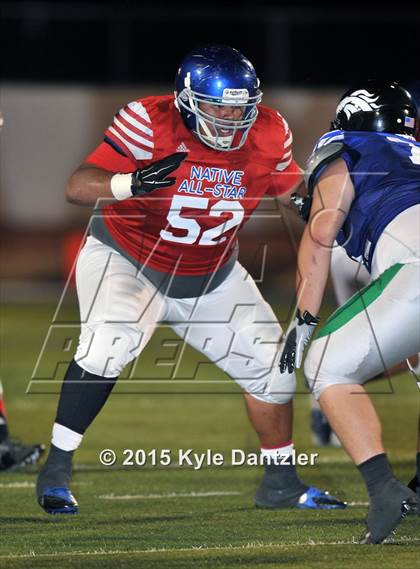 Thumbnail 3 in 2015 Native All Star Football Classic (Red Hawks vs. Blue Eagles) photogallery.
