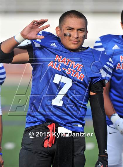 Thumbnail 3 in 2015 Native All Star Football Classic (Red Hawks vs. Blue Eagles) photogallery.