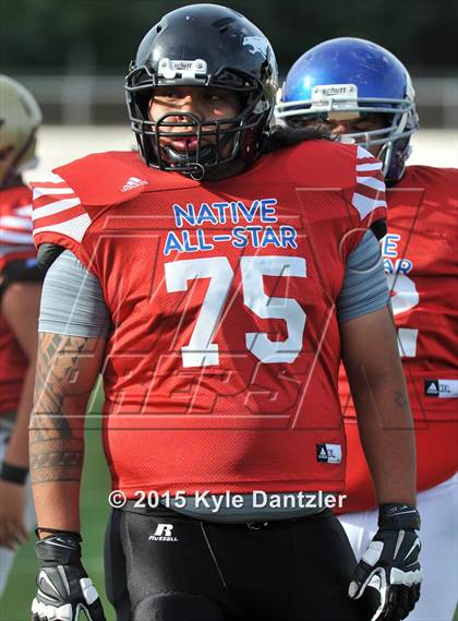 Thumbnail 3 in 2015 Native All Star Football Classic (Red Hawks vs. Blue Eagles) photogallery.