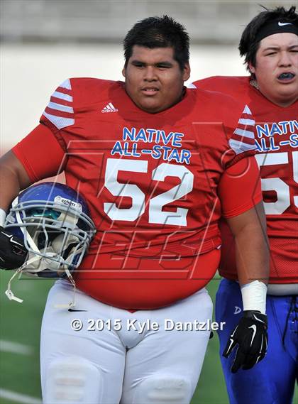 Thumbnail 2 in 2015 Native All Star Football Classic (Red Hawks vs. Blue Eagles) photogallery.