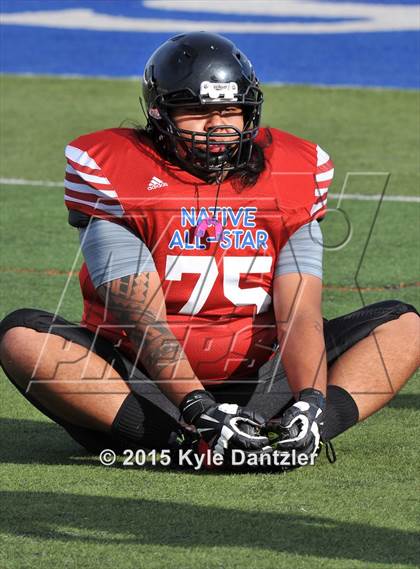Thumbnail 3 in 2015 Native All Star Football Classic (Red Hawks vs. Blue Eagles) photogallery.