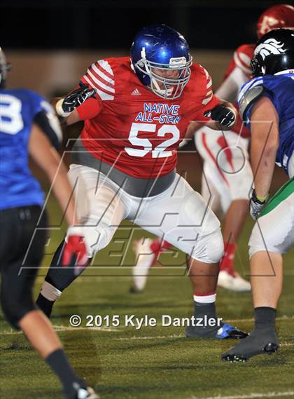 Thumbnail 3 in 2015 Native All Star Football Classic (Red Hawks vs. Blue Eagles) photogallery.