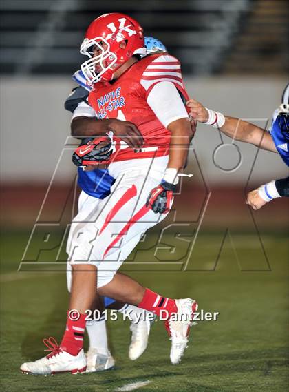 Thumbnail 3 in 2015 Native All Star Football Classic (Red Hawks vs. Blue Eagles) photogallery.