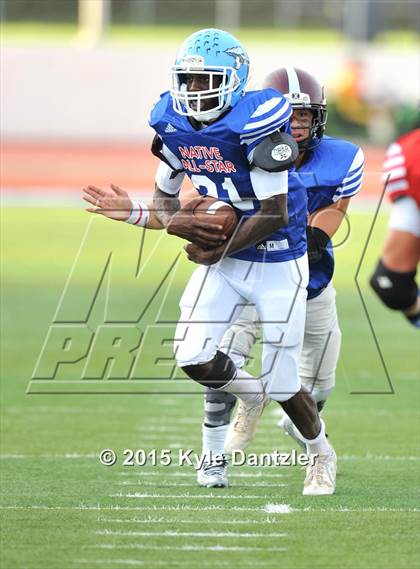 Thumbnail 2 in 2015 Native All Star Football Classic (Red Hawks vs. Blue Eagles) photogallery.